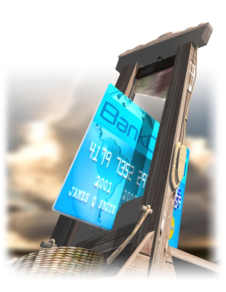 ILLUSTRATION: Credit-card guillotine