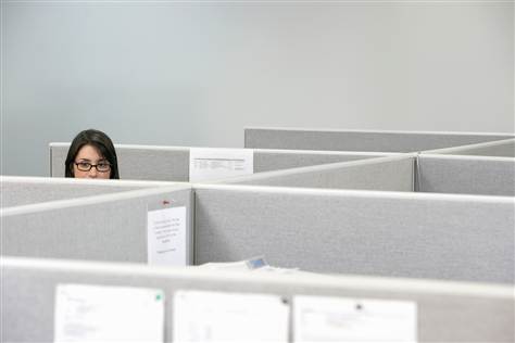 cubicle woman